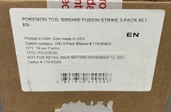 Pokemon SWSH8 Fusion Strike 3-Pack Blister CASE - 24ct